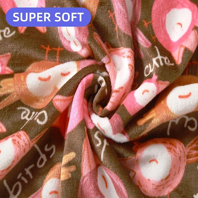 iEvolve Baby Nursery Bed Blankets Ultra Soft Double Layer Mini Blanket Minky Blanket Receiving Blankets Shower Gifts(Woodpecker,45 * 60in)