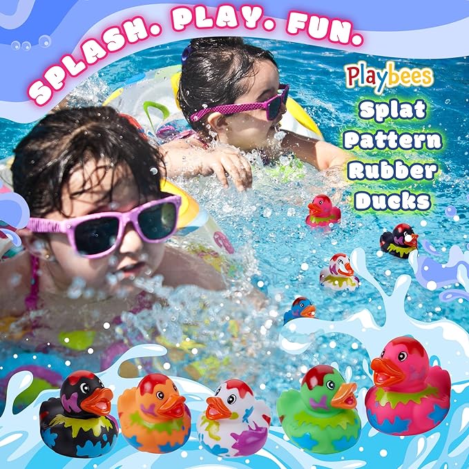 Playbees Splat Jeep Ducks for Ducking - 12 Pack - Duck Duck Jeep Rubber Ducks for Mini Baby Stocking Stuffers, Stress Relief, Bath Toy, Christmas Duck Toys