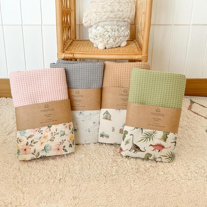 Personalized Baby Blanket with Name – Handmade 100% Organic Cotton Newborn Gift | Custom Knit Blanket for Boys, Girls, Kids & Baby Showers