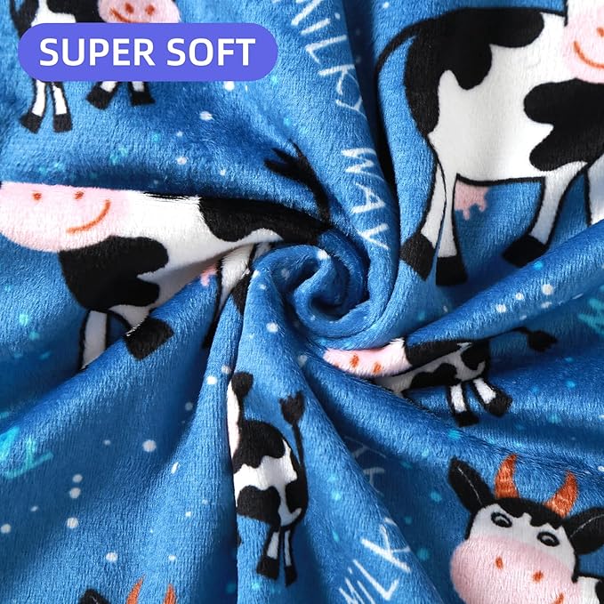 iEvolve Baby Nursery Bed Blankets Ultra Soft Double Layer Mini Blanket Minky Blanket Receiving Blankets Shower Gifts(Cow,45 * 60in)