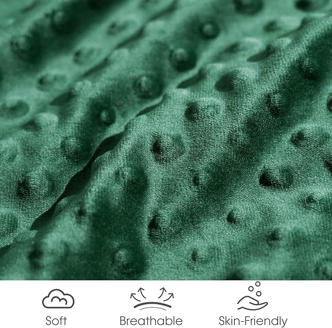 david's kids Micro Fleece Minky Baby Blanket for Boys Girls with Double Layer and Soothing Raised Dots, Breathable and Soft Lightweight Receiving Blanket for Newborns 30x40 Inches, Emerald Green