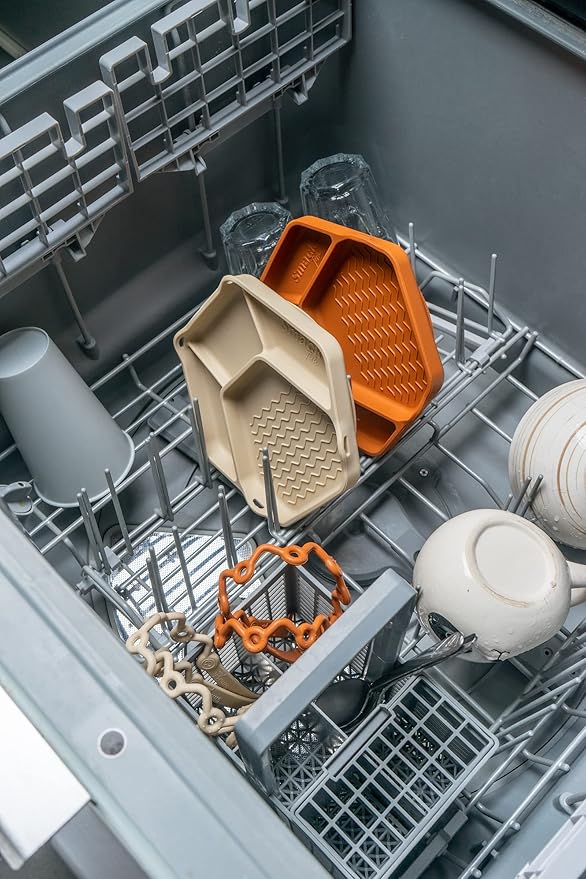 Smack Fun - The Original All-in-one Suction Plates + Safety Toy Straps - Silicone Suction Plates for Toddlers + Baby - First Foods + Self-Feeding. Comes with 2 Straps (Pale Mauve)