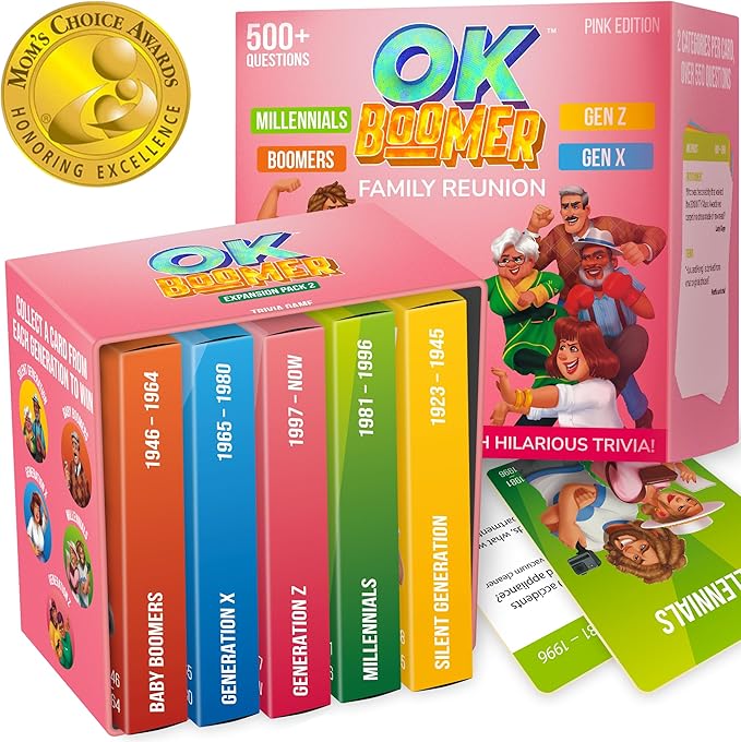 QUOKKA OK Boomer Family Generation Game Volume III - Board Game for Family Night - Trivia Card for Adults and Kids - Fun Party Millennials vs Boomers for Ages 12+