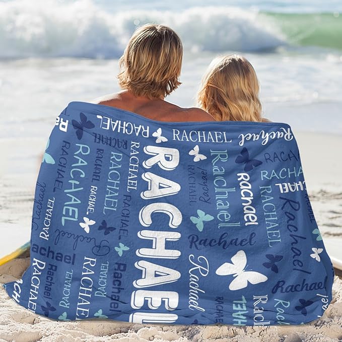 Personalized Throw Blanket with Name Custom Blankets Customized Baby Blanket for Girls Kids Adult Birthday Gift