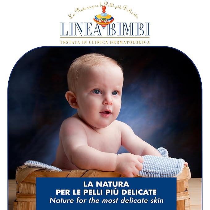 Helan Linea Bimbi- Soothing Baby Lotion for Face & Body with Vitamin E, Aloe Vera & Beeswax, Moisturizing & Refreshing Baby Cream for Delicate Skin, Baby Essentials for Newborn, Made in Italy 100fl oz
