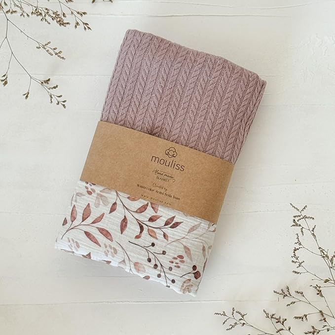 Personalized Baby Blanket with Name – Handmade 100% Organic Cotton Newborn Gift | Custom Knit Blanket for Boys, Girls, Kids & Baby Showers