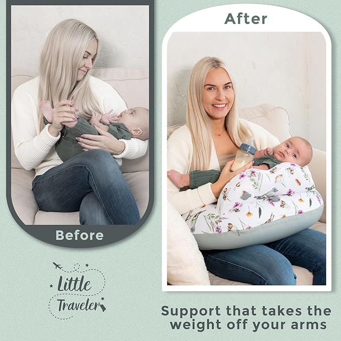New Inflatable Breastfeeding Pillow & Travel Nursing Pillow for Baby Girl and Boy - Portable Travel Nursing Pillows for Breastfeeding