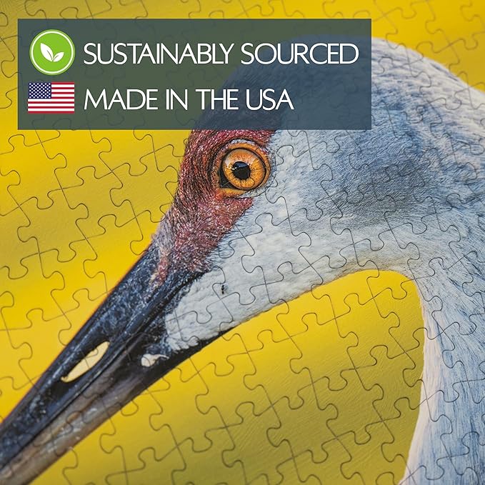 The Sandhill Crane Puzzle, Premium 1000 Piece Jigsaw Puzzle for Adults, Glare-Free, Soft-Touch Puzzles, Made in USA, 26.6" x 19.25"