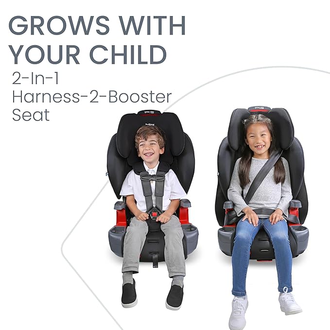 Britax Grow with You ClickTight Harness-2-Booster Car Seat, 2-in-1 High Back Booster, Black Contour