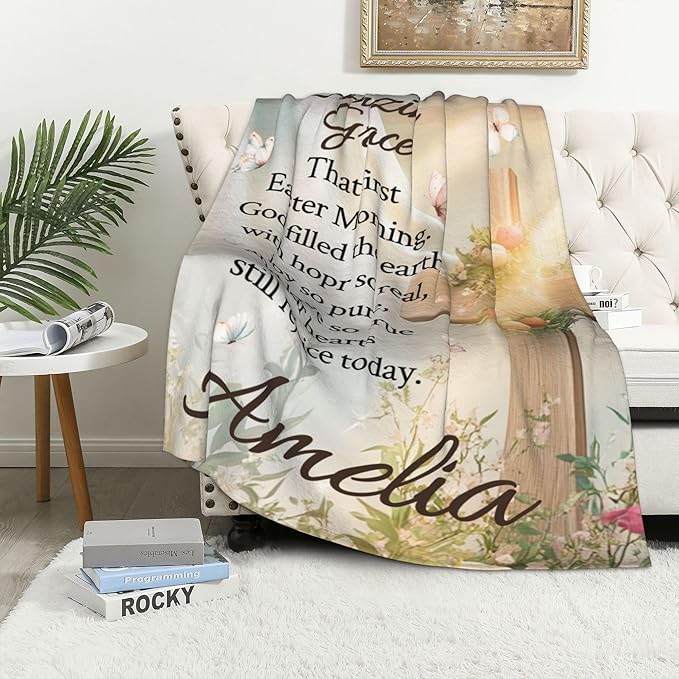 Personalized Blanket Bible Verse Blanket with Inspirational Thoughts and Prayers Religious Throw Blanket Cozy Plush Warm Blankets for Women Men Christmas Birthday Christian Gifts