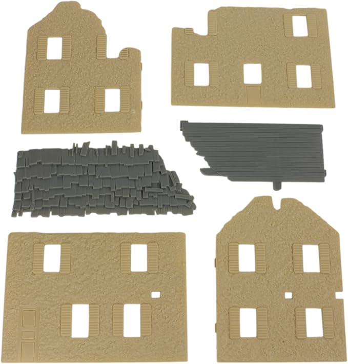BMC WW2 Bombed French Farm House - Plastic Army Men Playset Accessory