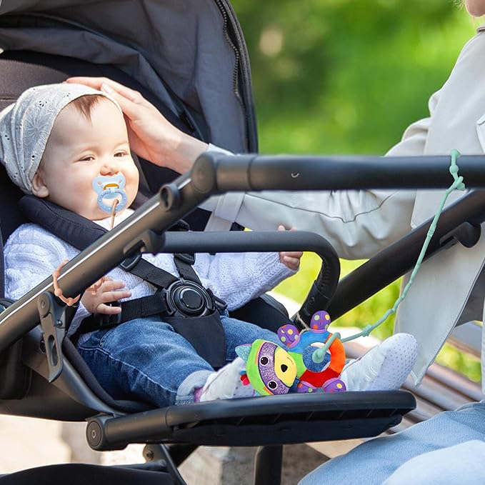 Toy Straps for Baby,Silicone Setpacifier Clip,Applies to Car Seat Toy,Teether Toy,High Chair,Stroller Accessories,Baby Toy Clips,Cribs,Rocking Chair