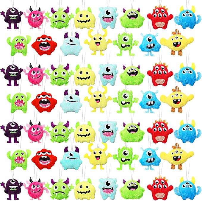 Libima 90 Pcs Halloween Mini Plush Keychain Small Stuffed Devil Bulk Mini Stuffed Animals Keychains Set for Carnival Birthday Classroom Prizes Decoration for Clothes