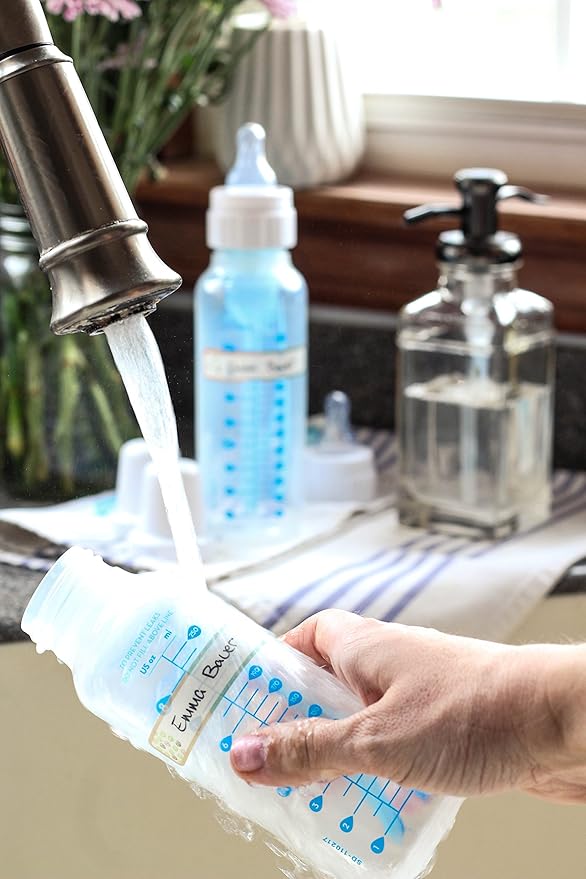 Bottle Labels, Write-On Name, Self-Laminating, Waterproof, Baby Bottle Label for Daycare, Made in The USA (Animal Friends Set of 2)