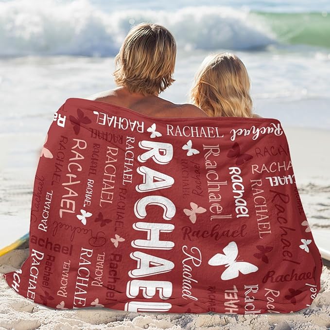 Personalized Throw Blanket with Name Custom Blankets Customized Baby Blanket for Girls Kids Adult Birthday Gift