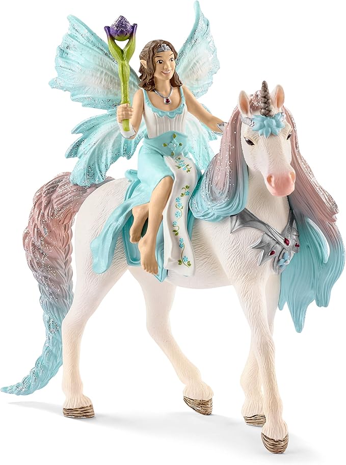 Schleich Bayala - 3 PC Fairy Toys Set - Eyela and Unicorn Figure Playset - Cute Fairy Doll and Fantasy Figurines for Girls and Boys - Magical Toys for Pretend, Imaginative Play - Kids Ages 5+ | 70569