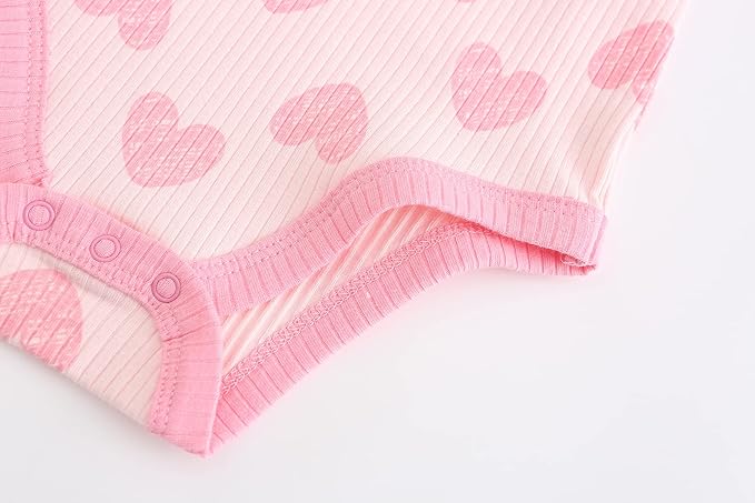 Kiddiezoom Newborn Baby Unisex Cotton One-Piece Bodysuits Baby Gift 5-Pack Baby Clothes