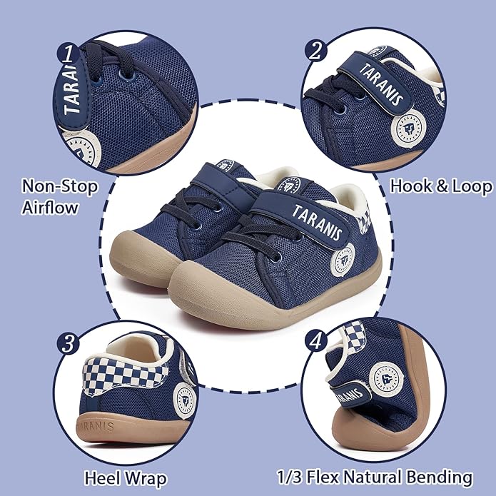 Toddler Shoes Boys Girls Infant Sneakers Non-Slip Rubber Sole Baby Crib First Walker Shoes