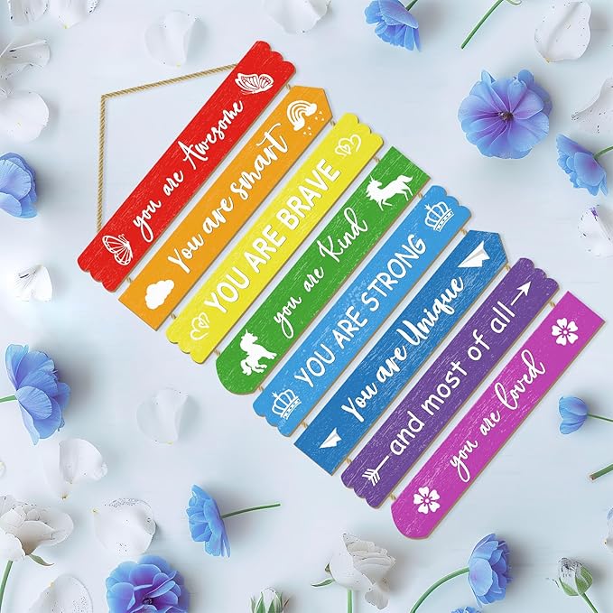 Rainbow Room Decorations For Girls, Kids Room Decor, Inspirational Wall Decor, Little Kids Bedroom Decor,Bedroom Deco For Teen Girls,Nursery Wall Deco (Rainbow)