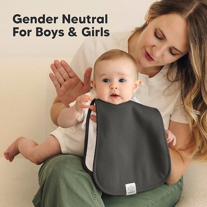 KeaBabies 5-Pack Organic Burp Cloths Baby Girl, Boy - Extra Large, Absorbent Baby Burp Cloths, Soft Burping Cloths for Babies, Newborn Burp Clothes, Cotton Burp Rags, Thick Burp Cloth (Basic/Quin)