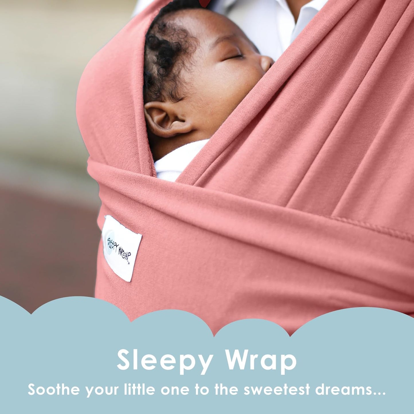 Sleepy Wrap Stretchy Ergonomic Baby Carrier Sling for Newborns to Toddlers - Hands-Free Lightweight Baby Wrap 7-35 lbs (Pink)