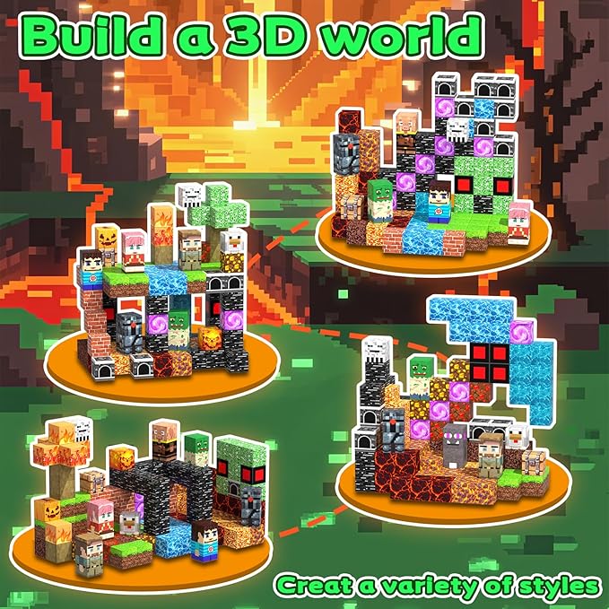 150 PCS Magnetic Building Blocks Toys for Kids, Stacking Magnetic Tiles Toys for Kids Toddlers Boys Girls Ages 3 4 5 6 7 8-12 Gifts