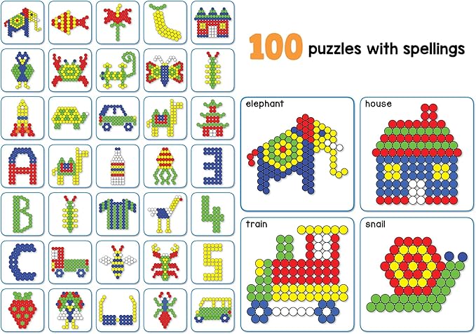 Magnetic Puzzle Circles | 100 guided Puzzles | 200 Tangram Puzzle Circles Magnets | Magnetic Board & Display Stand | STEM Educational Toy for Kids Ages 5+ years