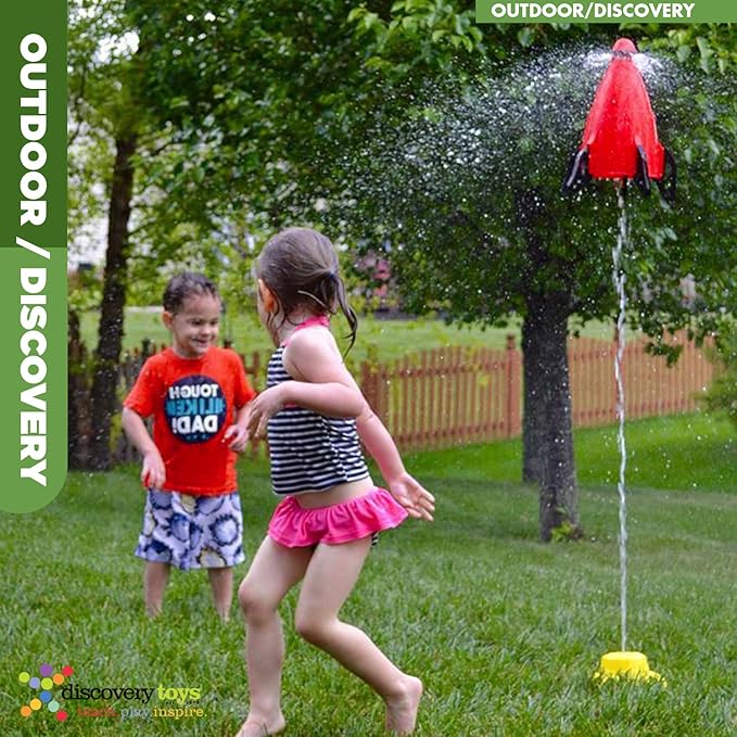 Discovery Toys Hydro Launch Water Rocket Outdoor Sprinkler Toy w/Hand Throttle Control | Kid Powered Learning | STEM Educational Toy Learning & Childhood Development 5 Years and Up | Summer Toy
