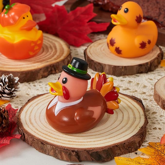 JOYIN 18PCS Thanksgiving Rubber Ducks for Boys Girls Kids & Toddlers, Thanksgiving Party Favor Gifts, Rubber Ducky Bath Toys, Kids Fun Bath Duck Toys