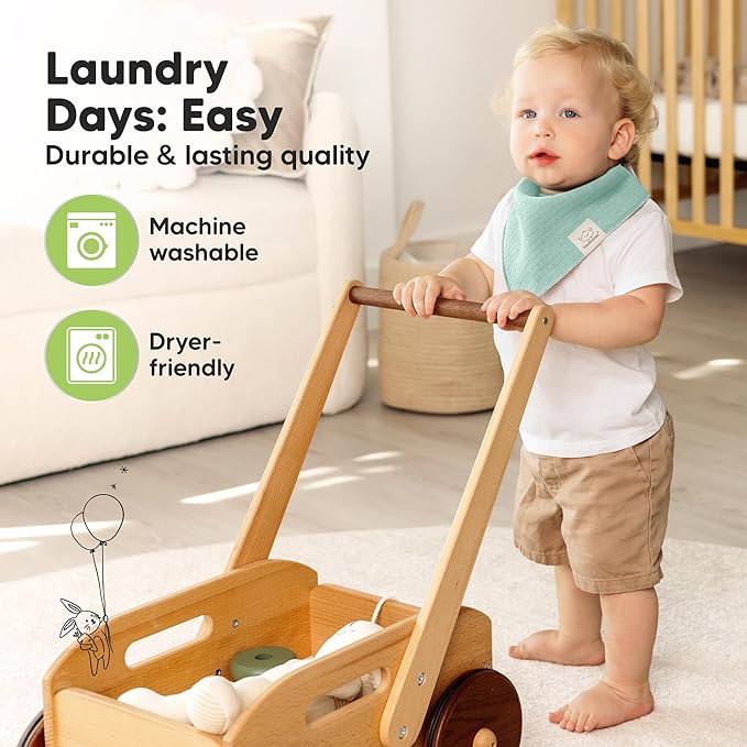 KeaBabies 8-Pack Bandana Bibs for Baby Girls, Boys - Organic Cotton Baby Bibs for Drooling & Teething Newborn, Toddler, Infant 0-36 months, Extra Soft, Absorbent Cloth with Snaps (Muted Pastel/Quin)