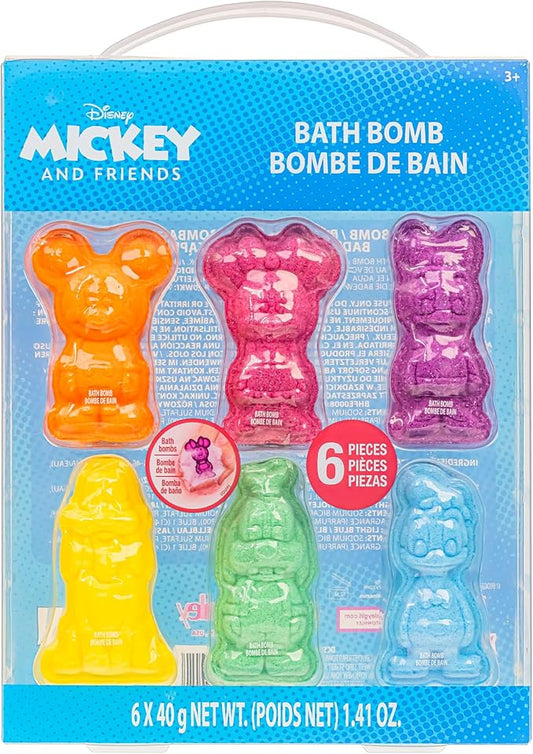 Mickey Minnie and Friends Bubblegum Scented Bath Bombs - Ages 3+ Character Molded Bath Bombs – Fun & Bright Colors by Townley Girl