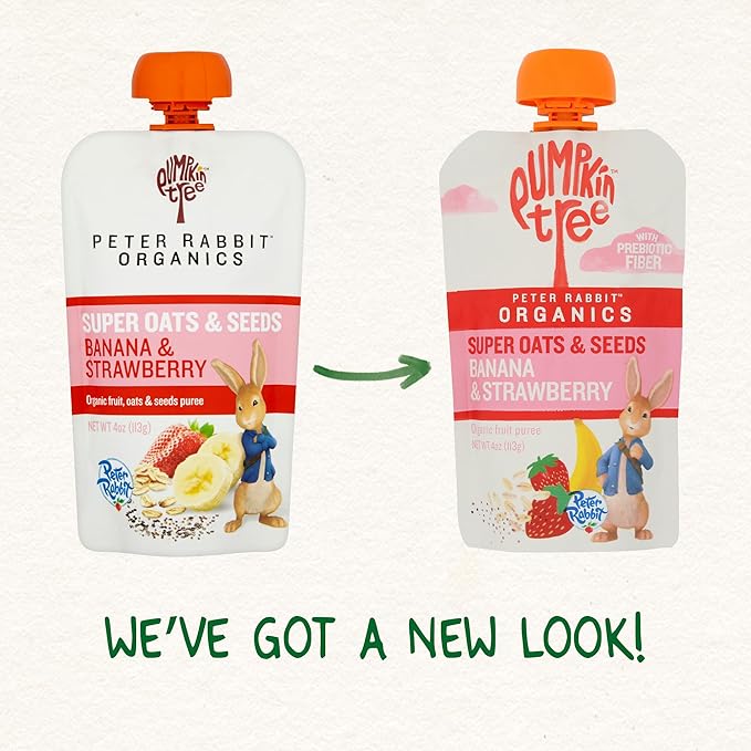 Pumpkin Tree Organics Super Oats & Seeds, Banana & Strawberry, 4 Ounce (Pack of 10)