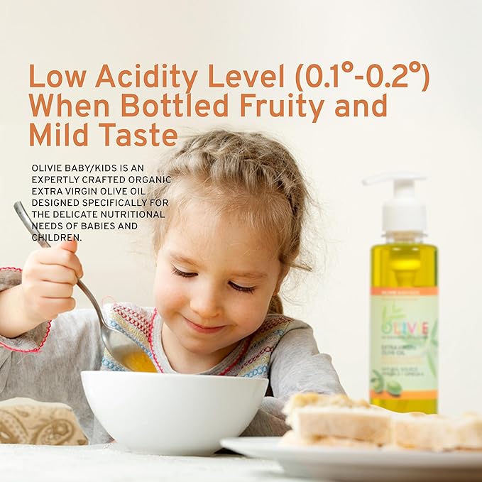 Calming Baby Oil for Newborns by OLIVIE, All Natural Colic Relief & Soothing Organic Moisturizer, Omega-3 Olive Oil Supplement for Infants, Toddlers & Kids, 250ml