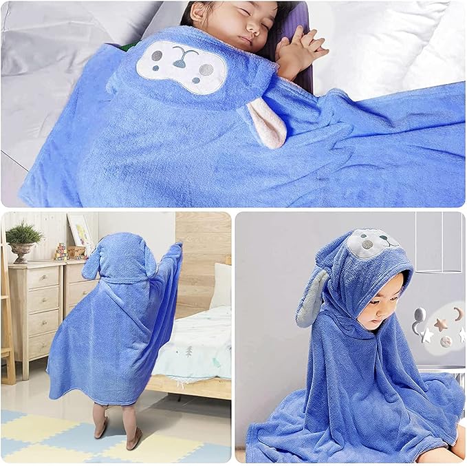 Visen Premium Hooded Towel for Kids,-28×55 INCH Large Size Kids Bath Towel,Ultra Soft Hooded Towel Wrap for Boys Girls, Highly Absorbent Bathrobe Blanket Gifts for Toddlers Shower (Navy Blue)