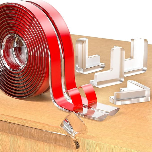 Baby Proofing Edge Guard & Safety Bumpers - 4 Corner Protectors, 1.6in Wide, 16.4ft