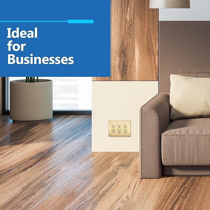 LIDER Brushed Finish Decorator Switch Cover, Screwless Wall Plate, Mid-Size 3-Gang 4.88" x 6.77", Unbreakable Polycarbonate Thermoplastic, UL Listed, LSWP-33M-BGD, Brushed Gold