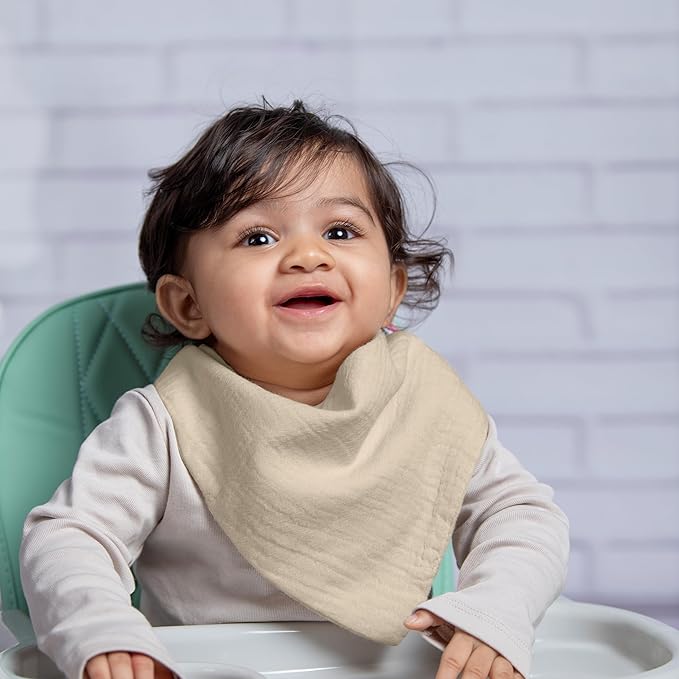 Muslin Baby bibs for drooling and teething, 100% cotton, Bibs for baby girl, Muslin bibs for boys (8 Pack)