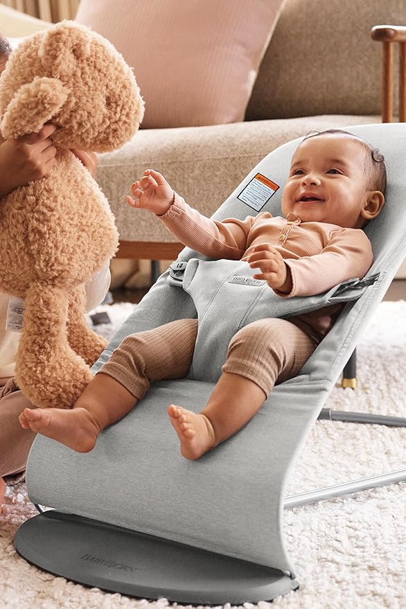 BabyBjörn Bouncer Bliss, Woven Mélange, Light Grey