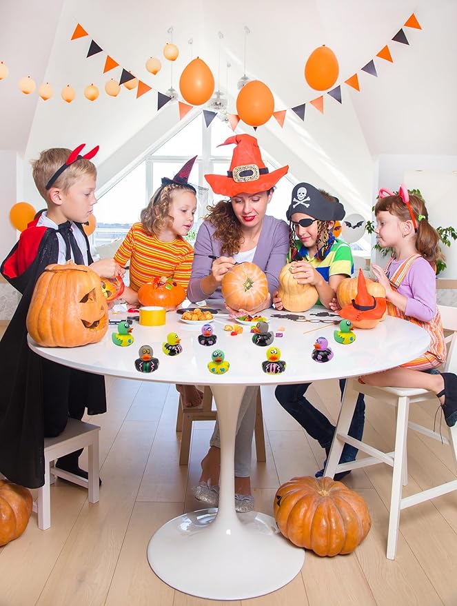 100 Halloween Zombie Rubber Duck Toy Duckies for Kids, Bath, Birthday Baby Showers Summer Beach and Pool Activity, 2" (100-Pack)