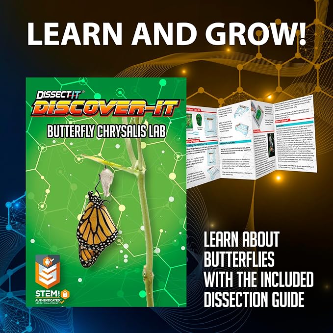 Discover-It Dissection Kit for Kids, Synthetic Butterfly Metamorphosis Science Lab Kit, STEM Science Toys for Kids Ages 5 and Above