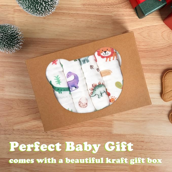 Baby Burp Cloths Muslin Washcloths 6 Pack Muslin Burp Cloths 100% Cotton Large 20''x12'' Soft 6 Layers Baby Burp Rags for Boys Girls Baby Essentials for Newborn Gift Machine Washable