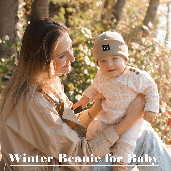 3 Packs Baby Beanie Cute Toddler Beanies Kids Winter Hat Boys Girls Warm Knit Hats Infant Beanie for 0-8 Years
