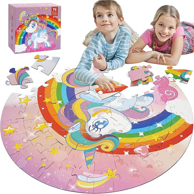 Kids Large Floor Puzzle -Educational Floor Puzzles for Kids, Best Gifts for 3-6 Years Old Girls, 70 Large Pieces, Puzzle for Boys and Girls 3+, Gift for 4-8 Years Old (Unicorn Puzzle)