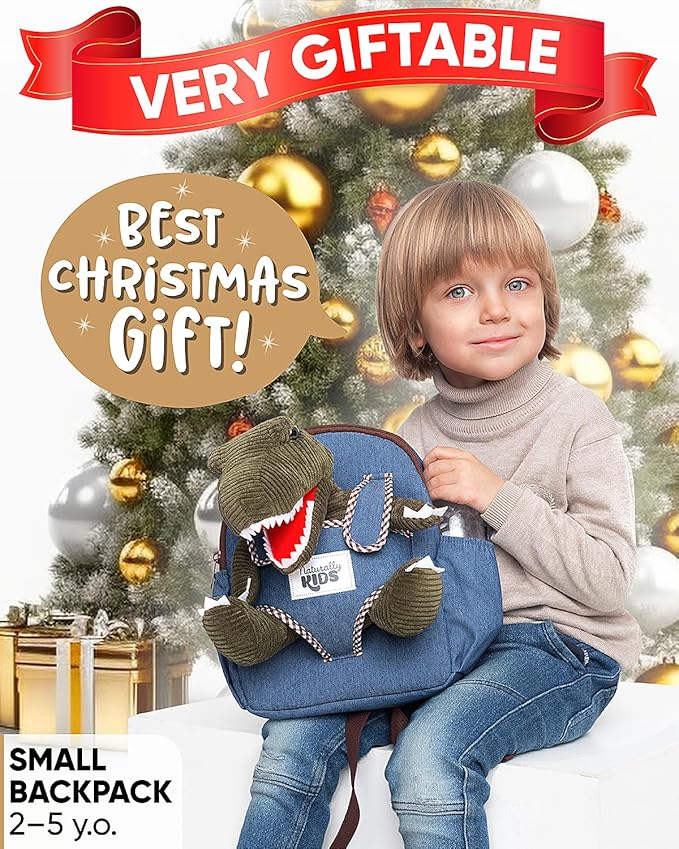 Green Dinosaur Toys for Kids 2-5, Gifts for 2 Year Old Boy, Gifts for 3 Year Old Boys, Toddler Dinosaur Backpack