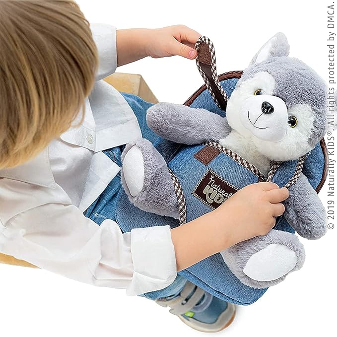 Wolf Backpack, Wolf Toys for Kids 3-5, Toddler Husky Stuffed Animal Gifts for 2 3 4 5 Year Old Girl Boy