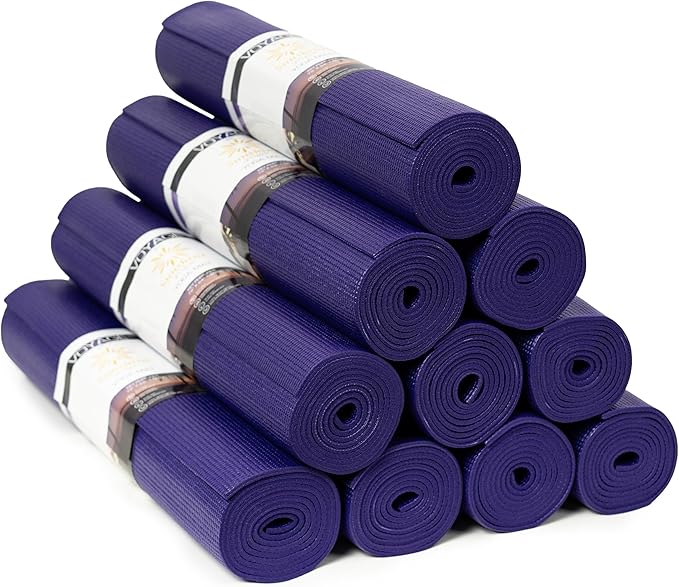 Sunshine Yoga Voyage Yoga Mat, 10 Pack, 72" x 24" Professional Studio and Gym Bulk Yoga Mats, 5mm Thick, Durable, Anti-Tear, Non Slip Fitness and Exercise Mats