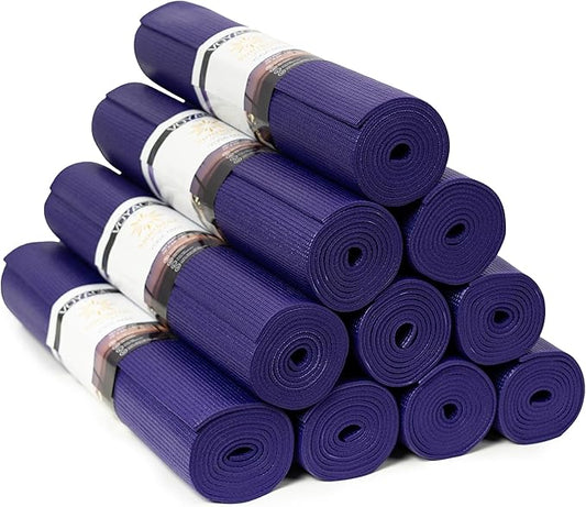 Sunshine Yoga Voyage Yoga Mat, 10 Pack, 72" x 24" Professional Studio and Gym Bulk Yoga Mats, 5mm Thick, Durable, Anti-Tear, Non Slip Fitness and Exercise Mats