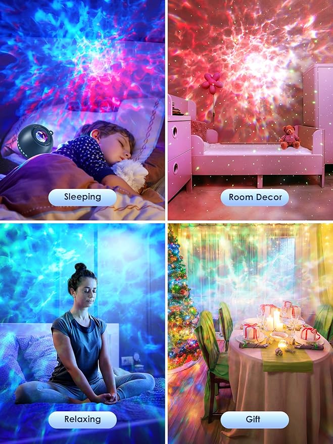 【Gift Package & Birthday Gift】 15 Colors/ 360 Lighting Modes /15 White Noise/Bluetooth Speaker Galaxy Projector Nebula Projector, Galaxy Lights for Bedroom, Gifts Room Decor for Teen Girls Boys