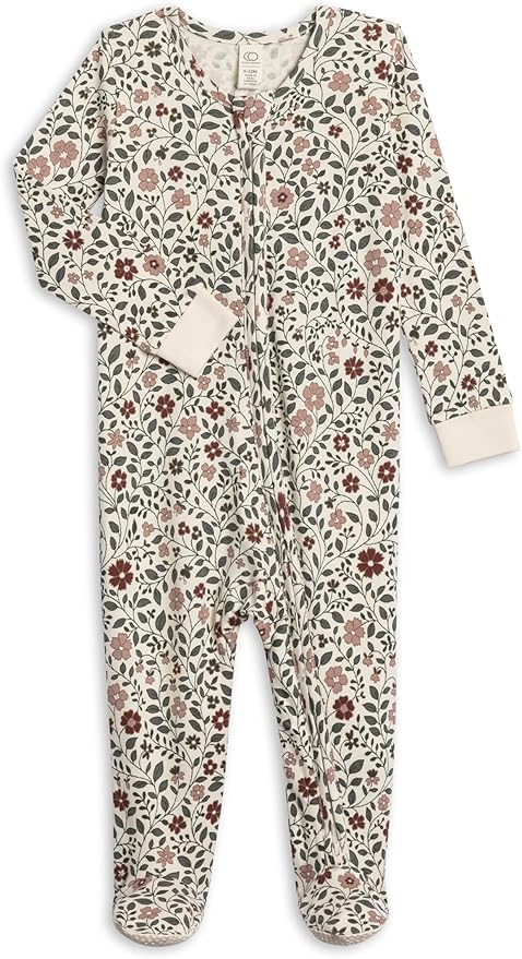 Colored Organics Baby Zip-Up Footed Sleeper with 2-Way Zipper - Newborn Organic Cotton Pajamas