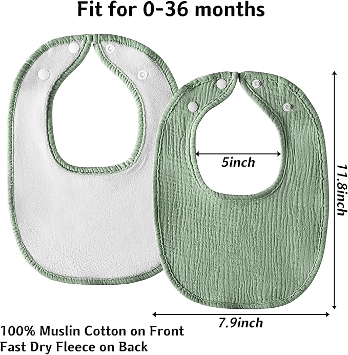Muslin Baby Bibs Cotton Baby Drool Bandana Bibs for Baby Girls Boys Infant Newborn Toddler Drooling and Teething